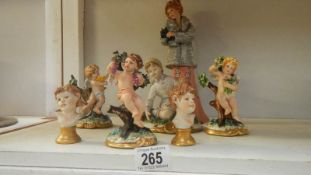 A limited edition Capo di monte lady figure and 6 other capo di monte figures