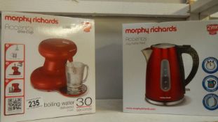 A new and boxed Morphy Richards kettle and one cup water heater