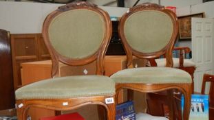 A pair of mahogany framed chairs