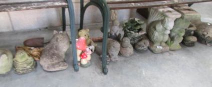 A mixed lot of garden ornaments