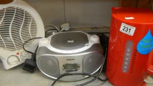A radio/CD player,