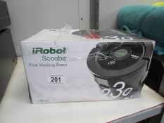 A new and boxed Irobot floor washer (box has water damage)