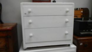 A painted 3 drawer chest