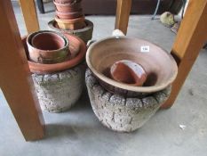 A mixed lot of garden pots