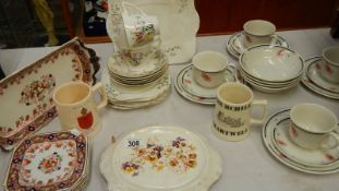 A mixed lot of tea ware including Johnson Brothers and other items of china