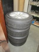 A set of 4 BMW 16" alloy wheels with tyres