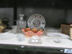 A mixed lot of glass ware including Victorian jug,