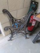 A pair of cast bench ends
