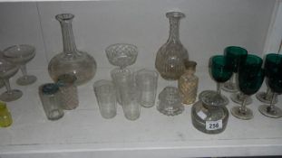 A mixed lot of glass ware including condiments,