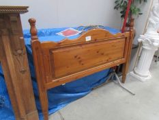 A pine headboard