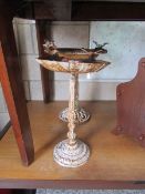 2 cast iron bird baths