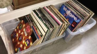 A box of 150 records including Elvis