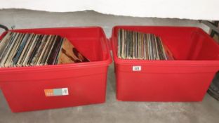 A collection of approximately 150 records including The Beatles