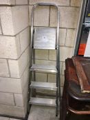 An aluminium step ladder