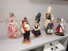 A collection of mid 20th Polish costumed dolls