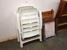 6 assorted folding chairs