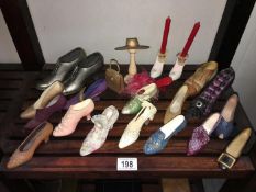 A quantity of miniature shoe ornaments