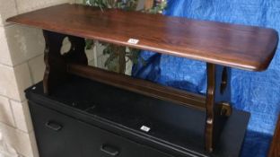 A long mahogany coffee table