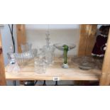A quantity of glass items including cake stands (9 pieces)