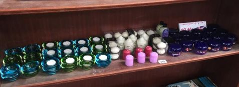 A quantity of candles, tealight holders & creams etc.