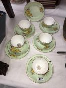 An imperial fine English china part tea set decorated with 22ct gold