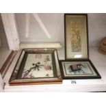 3 framed & glazed pictures & 1 other