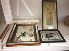 3 framed & glazed pictures & 1 other