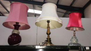 3 table lamps & shades