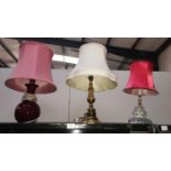 3 table lamps & shades