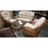 A good 4 piece cane furniture set