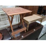 A pine bed tray & side table