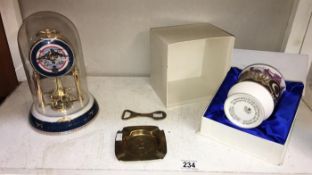 A Bradfords edition RAF anniversary clock, a Coalport Winston Churchill centenary goblet,