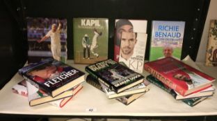 A box of cricket books including autobiography