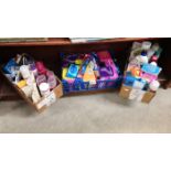 3 boxes of toiletries