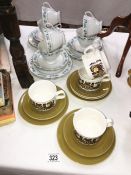 6 china tea trio sets & 4 retro tea trio sets