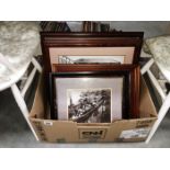 5 framed and glazed prints of Victorian/Edwardian photorgaphs including Nottinghamshire, Canals,