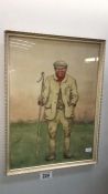 An old watercolour of a farmer