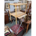 A folding tea/picnic table & a bamboo 2 tier side table