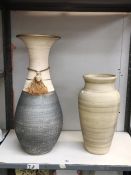 2 large pottery vases