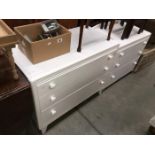 Two painted 3 drawer chests