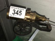 A vintage table lighter in form of a cannon
