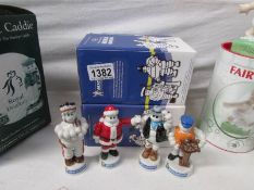 4 Wade Michelin miniature Bibendum figures - Santa, Red Indian,