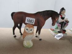 A Beswick horse and a Beswick owl