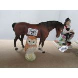 A Beswick horse and a Beswick owl