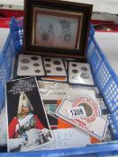 A mixed lot of coins and first day covers etc