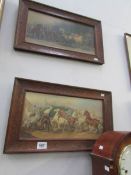 2 lithographs of a team of horses