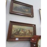 2 lithographs of a team of horses