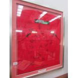 A framed and glazed Lincoln City football shirt