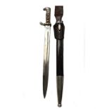 A military dress bayonet featuring emblems for Nazi Germany police with scabbard and frog