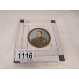 A framed miniature portrait of Napoleon